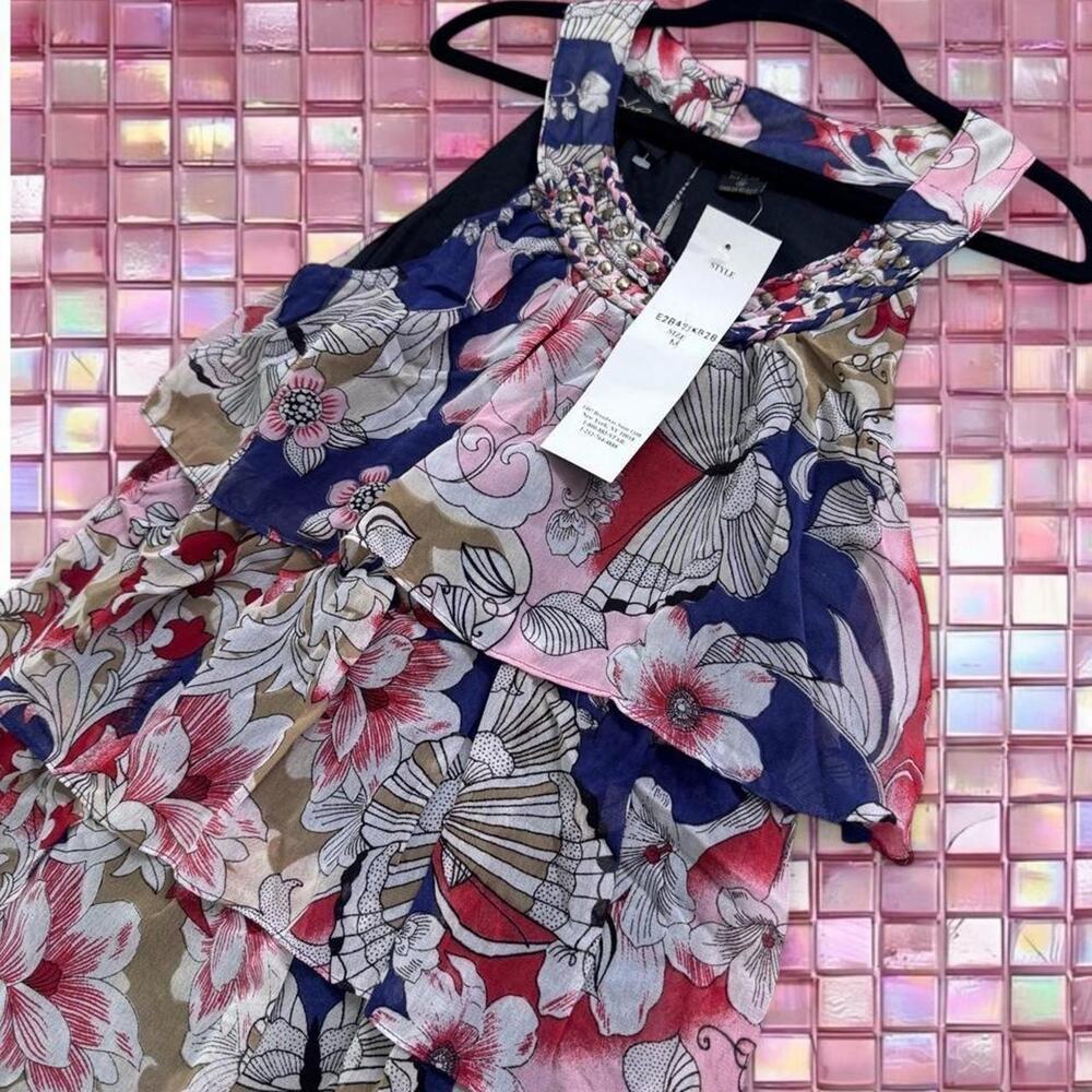 Floral dress red blue